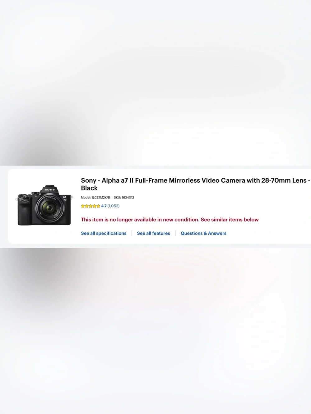 Sony Alpha a7 II Mirrorless Camera with 28-70mm Lens - Black